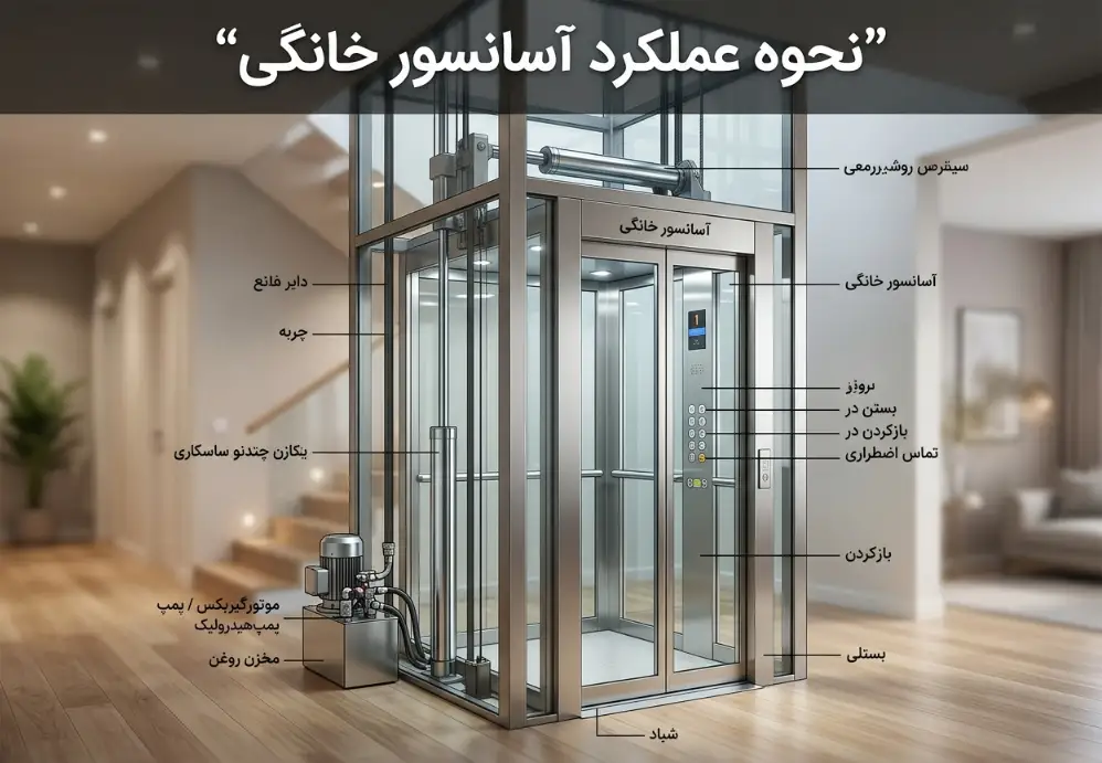 نحوه عملکرد آسانسور خانگی