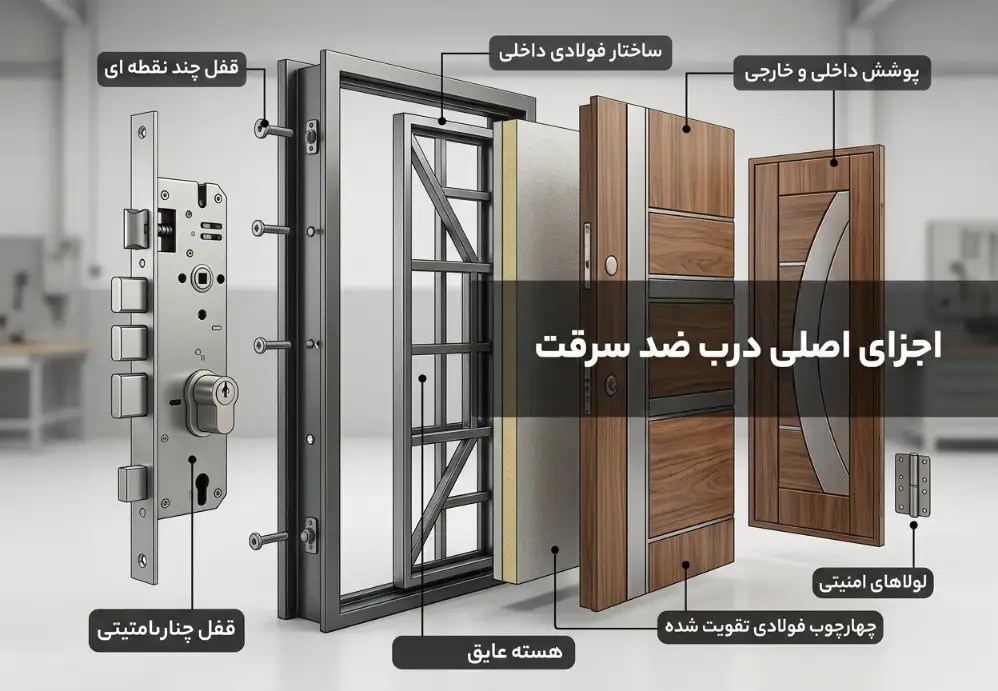 اجزای اصلی درب ضد سرقت