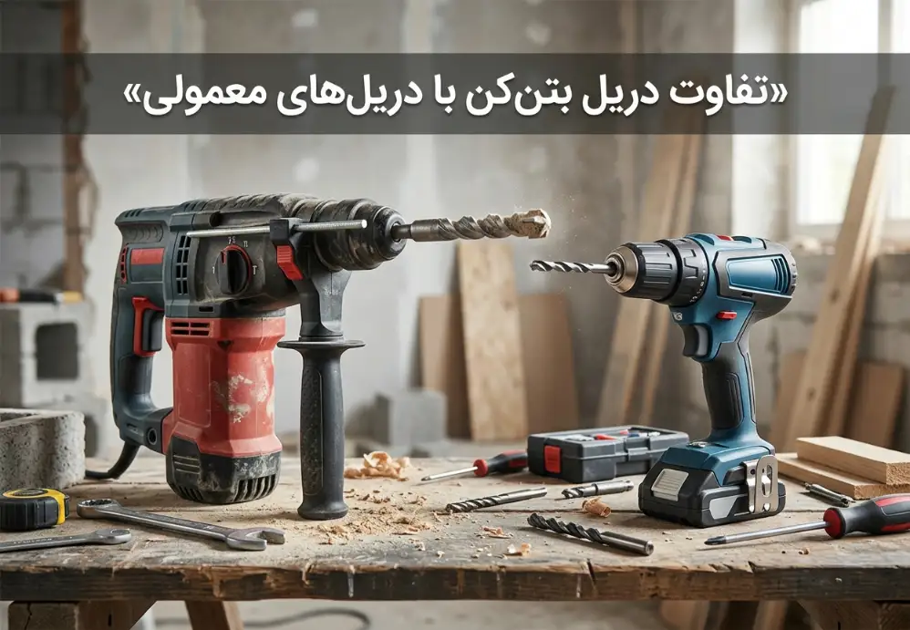 تفاوت دریل بتن‌کن با دریل‌های معمولی